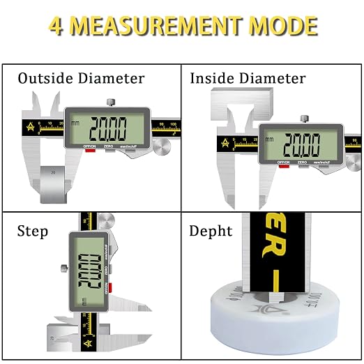 Digital Caliper,ACEMETER 0-6" Vernier Calipers Measuring Tool-Electronic Micrometer with Large LCD Screen,Metal Metric Measure Caliper for Engineer Carpenter,Auto-Off Feature,Inch/Fraction/Millimeter