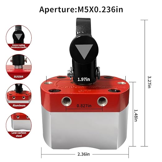 Multi-Functional ON/Off Magnet, 180 LB Magnetic Welding Square Base, Suitable for Lifting and handling, Fixture Welding kit, Metal screening, Metal Salvage