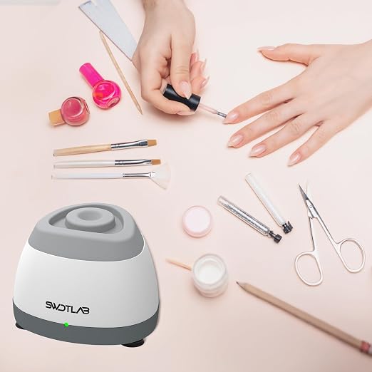Mini Vortex Mixer 3500RPM, Touch Nail Polish Shaker Lash Glue Shaker, Lab Paint Shaker for Tattoo Ink Acrylic Paint Test Tubes, DC Brushless Motor, 3s Mix, Silicone Cap (Grey)