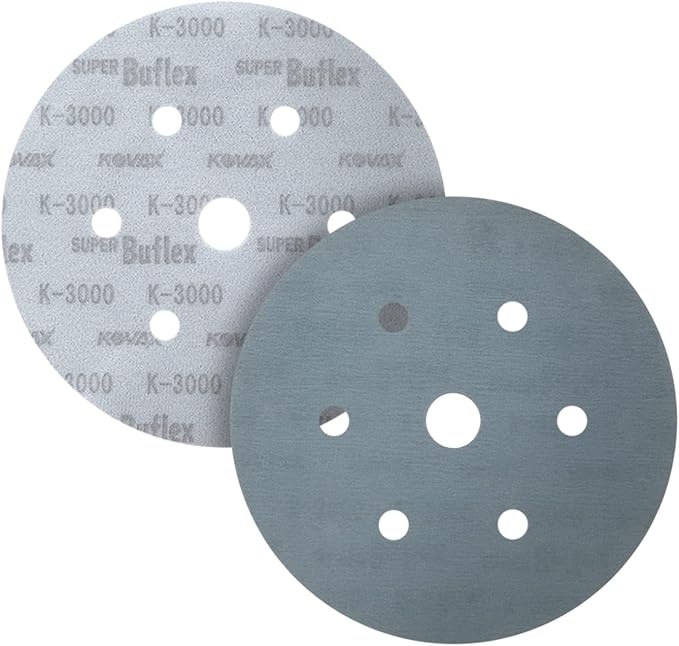 Super Buflex Flexible Dry 6 inch Sanding Discs, Black K-3000, 7 Holes, Hook & Loop, 193-1534, 25 Discs