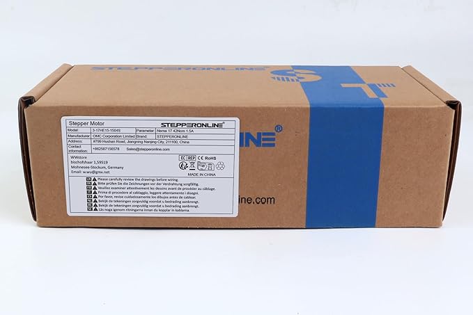 STEPPERONLINE Nema 17 Stepper Motor Bipolar 1.5A 42Ncm 42x42x38mm 1.8deg 4 Wires with 1m Cable and Connector (3 Pack)