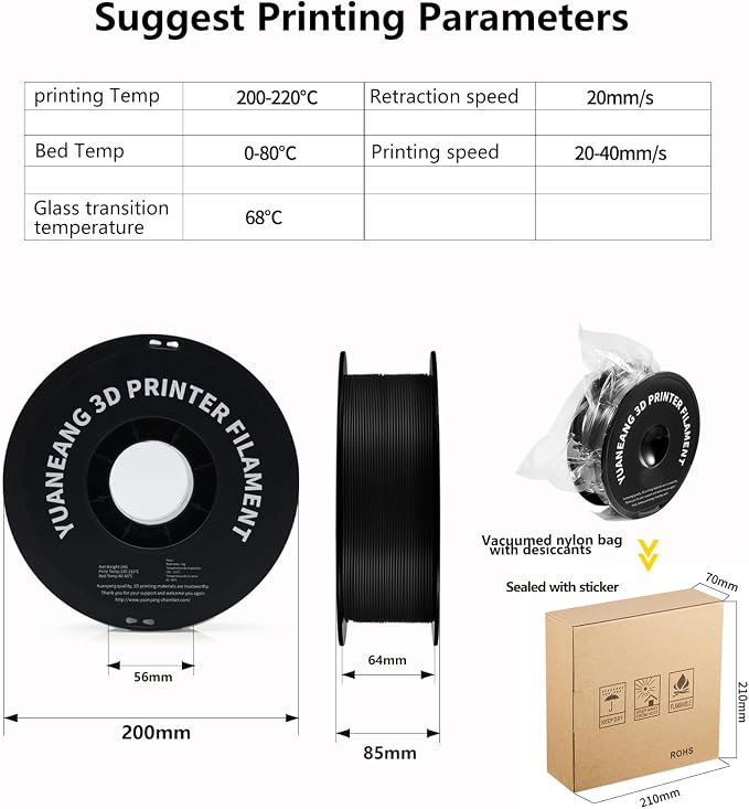 TPU 3D Printer Filament 1.75mm Black, 1kg Spool, Flexible & Durable TPU Material (Shore 95A), High Elasticity, Impact-Resistant, Wear-Resistant, ±0.03mm Precision, Ideal for Protective Parts
