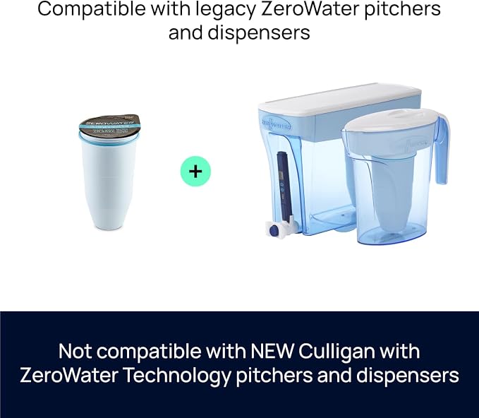 ZeroWater, Official Replacement Filter - 5-Stage 0 Tds Filter Replacement - System Iapmo Certified to Reduce Lead, Chromium, and Pfoa/Pfos, 2-Pack