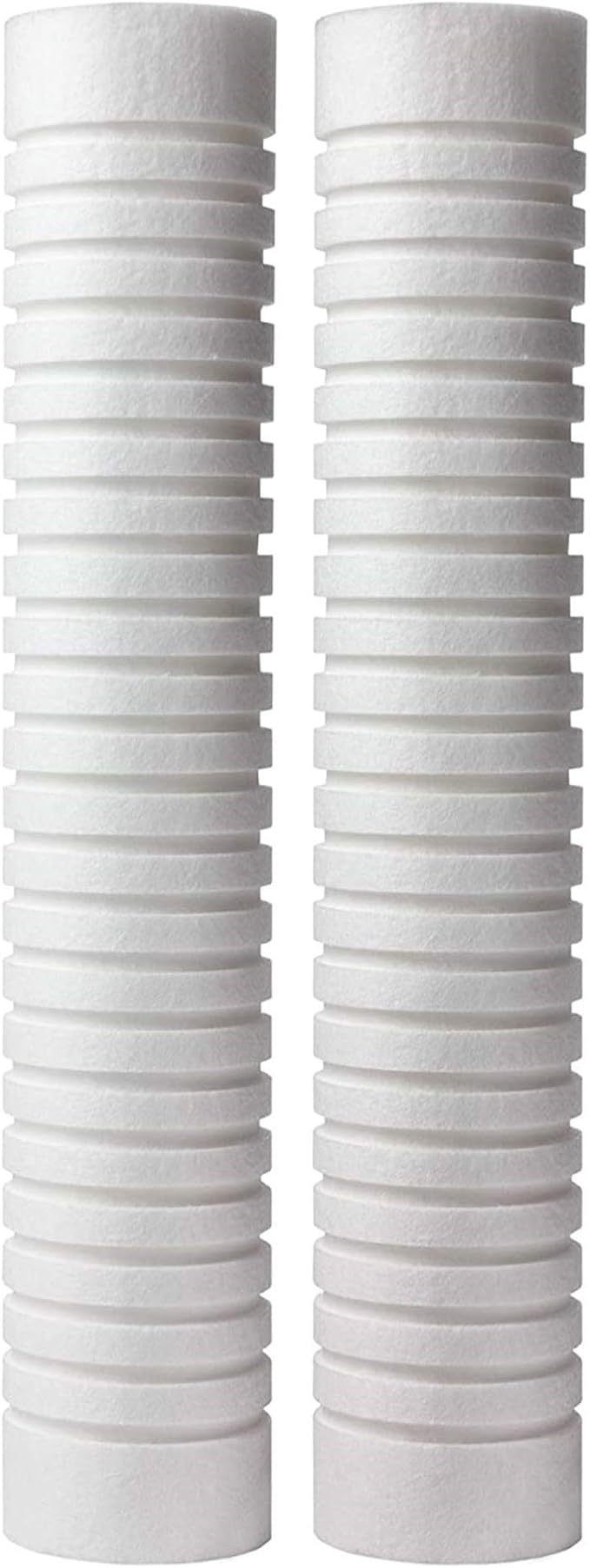 CFS – Grooved Water Filter Cartridges Compatible with Heater Treater 20" Cartridge Models – 5 Micron Replacement Filter – Removes Bad Taste & Odor – Whole House Hot Water System – 2 Pack