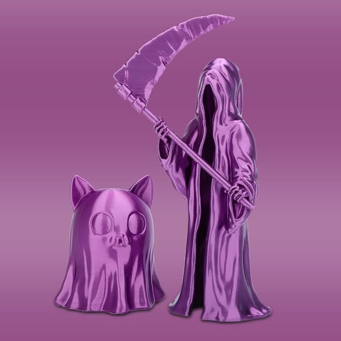 3DHoJor Silk PLA Filament 1.75mm, PLA Filament 1.75mm Silk Shiny 3D Printer Filament, 1kg Cardboard Spool (2.2lbs), Dimensional Accuracy +/- 0.03 mm, Fit Most FDM Printer(Purple)