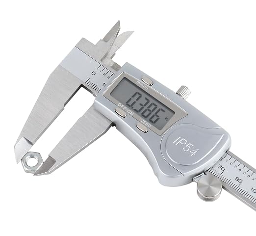 Accusize Industrial Tools Digital Caliper, 0-8''/0-200 mm Range by 0.0005''/0.01 mm Resolution, Large LCD, Ip54 Water Resistant, 2015-0200 | IP54 Water-Resistant, Stainless Steel, 0.0005 in/0.01 mm Resolution, ±0.03 mm Accuracy
