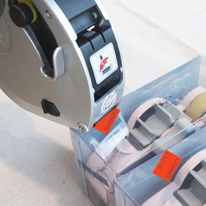 Motex 2 Line Blank Labels - 20,000 Fluorescent Red Blank Price and Date Gun Labels with 1 Ink Roller, Fits MX-2316NEW