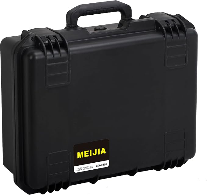MEIJIA Premium Waterproof Hard Camera Case,Hard Case with customizable fit foam,Full Protection with Light&Convenient Design,Elegant Black (19.3"x15.25"x7.3")