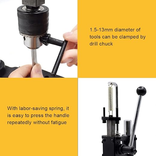 Leather Hole Puncher Hand Punching Machine Manual Press Puncher Punch Tools for DIY Craft, Black