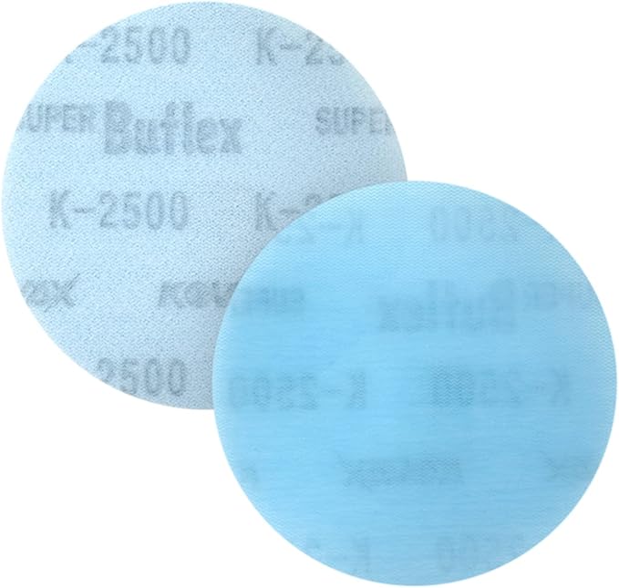 Eagle Abrasives Super Buflex Flexible Dry 3 inch Mini-Sanding Discs, Blue K-2500, Hook & Loop, 730-1515, 50 Discs + Interface Pad