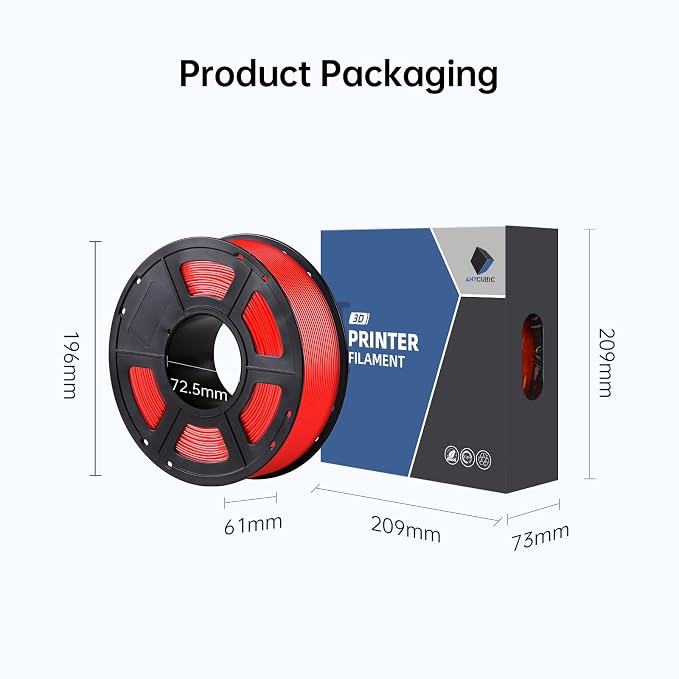 ANYCUBIC ASA Filament 1.75mm, Weather & Heat Resistant, 3D Printer Filament Suitable for Printing Outdoor Functional Parts, Dimensional Accuracy +/- 0.02mm, 1KG Spool, Red