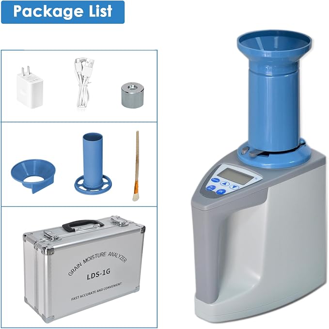 Professional Grain Moisture Meter, Moisture Tester for 20+ Grains, Measure Weight, Density, Temperature with LCD Display, Wheat, Corn, Rice, Crop Moisture Detector
