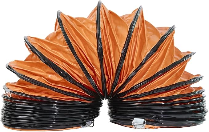 14 Inch PVC 25 FT Flexible Duct with Adjustable Connecting Belt and D-Shaped Rings for Utility Blower Ventilation Fan Exhaust Fan (14in x 25ft)