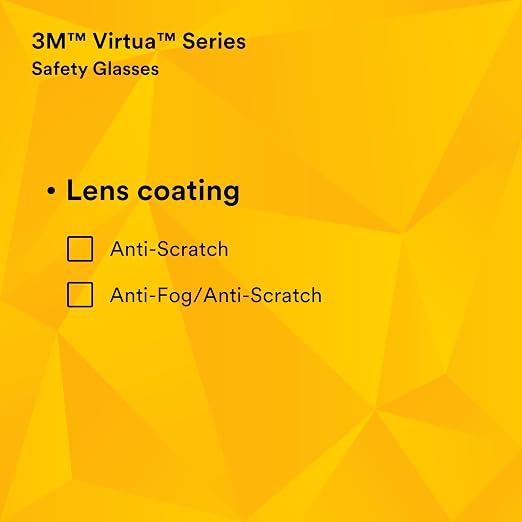 3M Safety Glasses, Virtua 11228, Pack of 100, ANSI Z87, Unisex, Clear Lens, Clear Frame, Economical Eye Protection, Lightweight, UVA, UVB, UVC