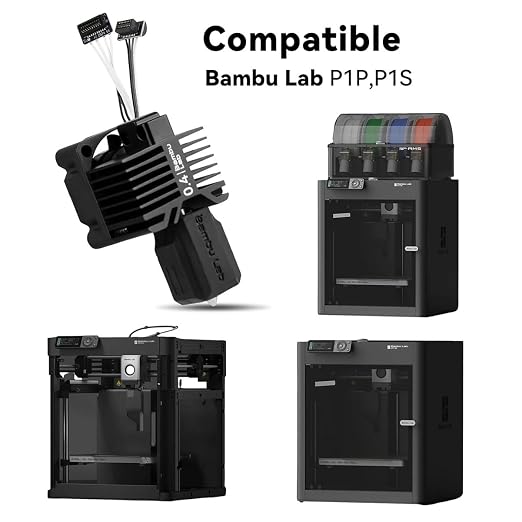 Bambou LAB P1P, P1S Hotend Complete Kit for P1 Series 3D Printer,Full Assembly Hardened Steel Hot End with Fan,Thermistor, Ceramic Heater, 0.4mm Nozzle Extruder Heating Block Replacement.