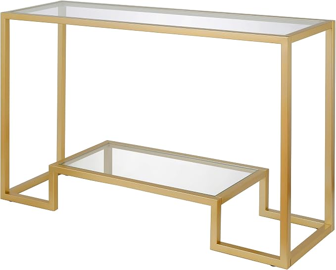 Henn&Hart Athena Console Table, 47" Wide, Gold