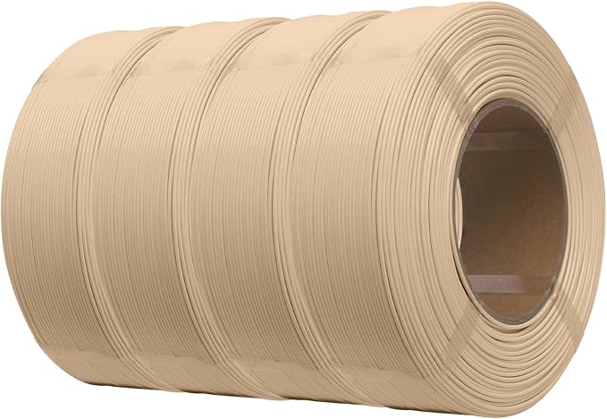eSUN PLA+ Refilament 1.75mm, 3D Printer Refill PLA Plus, 1KG per Roll, 4 Rolls Spoolless 3D Printing Filament for 3D Printers, Bone White