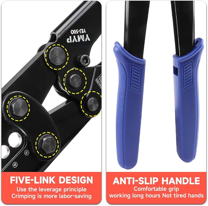 Wire Rope Crimping Tool, Ferrule Swaging Tool for Aluminum Sleeves, Loop Sleeves, Wire Rope Crimper for 1/16"-3/16"(1.58mm-5.0mm) Cables, Heavy-Duty Swaging Tool for Railing, Fishing
