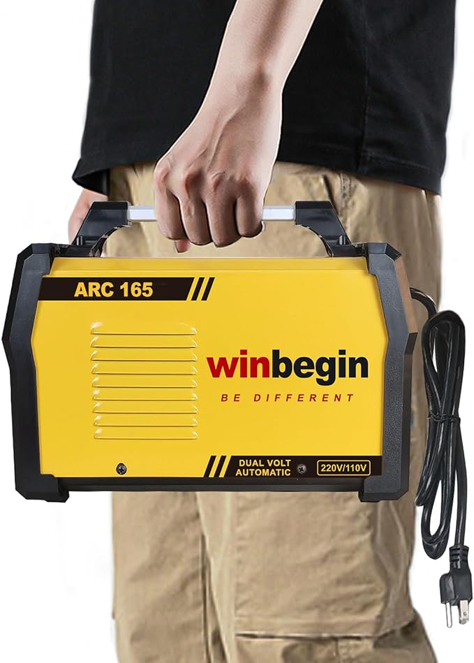 110V/220V arc welding machine,digital display,165A max rod 5/32" heavy duty stick welder,easy welding,design for beginners with Electrode Holder,Work Clamp, Power Adapter and Brush