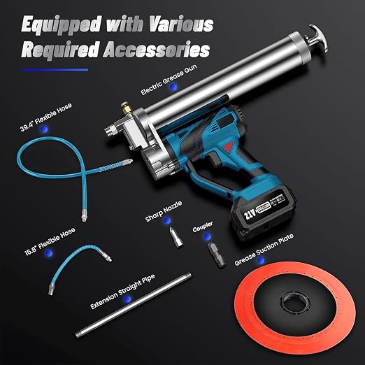 Cordless Grease Gun for Makita 18V MAX Battery - 10000 PSI Electric Grease Gun with 18” High Pressure Long Hose(No Battery)
