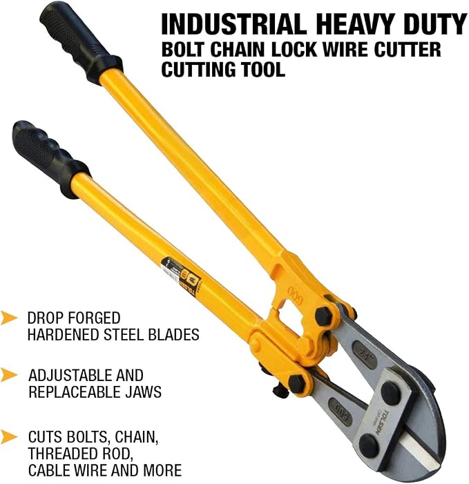 TOLSEN Bolt Cutters Heavy Duty, Bolt Cutter for Padlocks, Lock Cutter Heavy Duty Chain, Rods, Rivets, Locks and Wire Cutter - Ergonomic Non-Slip Handle Bolt Cutter (42")