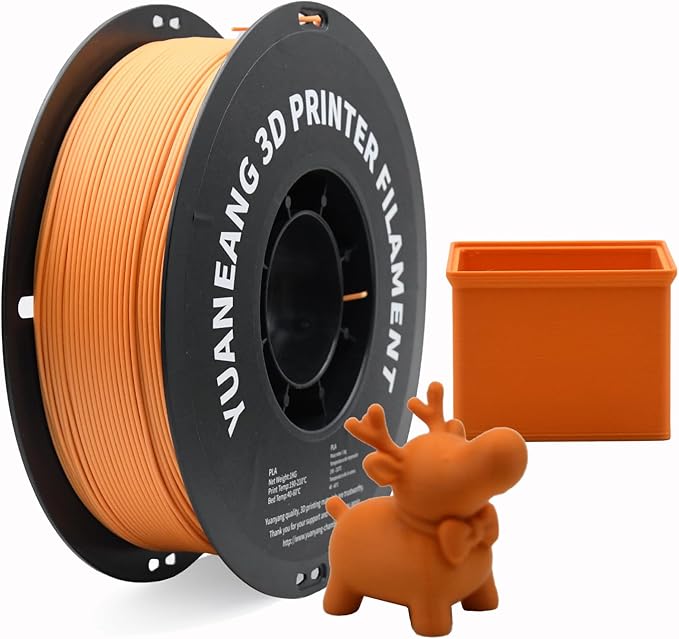 Matte Sunrise Orange PLA 3D Printer Filament 1.75mm, 1kg Spool, Warm Non-Reflective Matte Finish, ±0.03mm Precision, Low-Warp & Easy Printing, Ideal for Artistic Models, Crafts