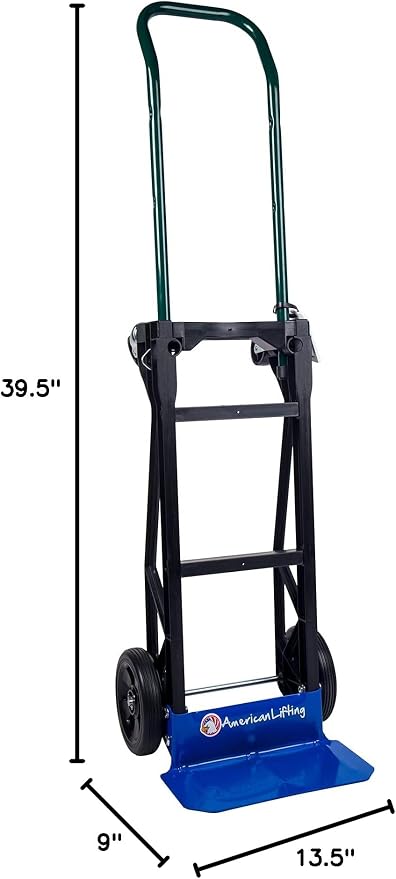 American Lifting 400 lb Capacity Ultra Lightweight Super Strong Nylon Convertible Hand Truck & Dolly