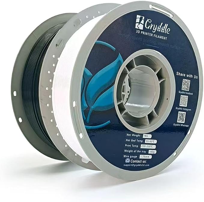 PETG 3D Printer Filament,1.75 mm 1KG (2.2lbs) ±0.17 mm High Precision, Dimensional Accuracy,High Toughness & Heat Resistance, Widely Compatible with FDM Printers