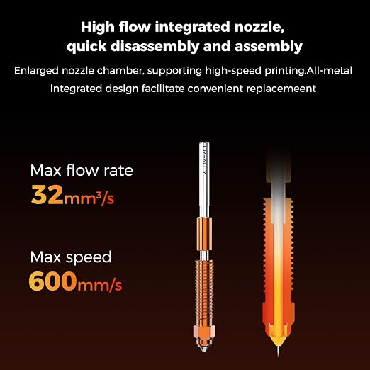 Creality 2025 K1 SE/K1C/K1/K1 Max Hotend Upgrade Ceramic Heating Block Kit, Terminal with Buckle, Official K1 Series Unicorn Quick-Swap Nozzle Kit, 3D Printer Hotend 600mm/s High-Speed, New Version