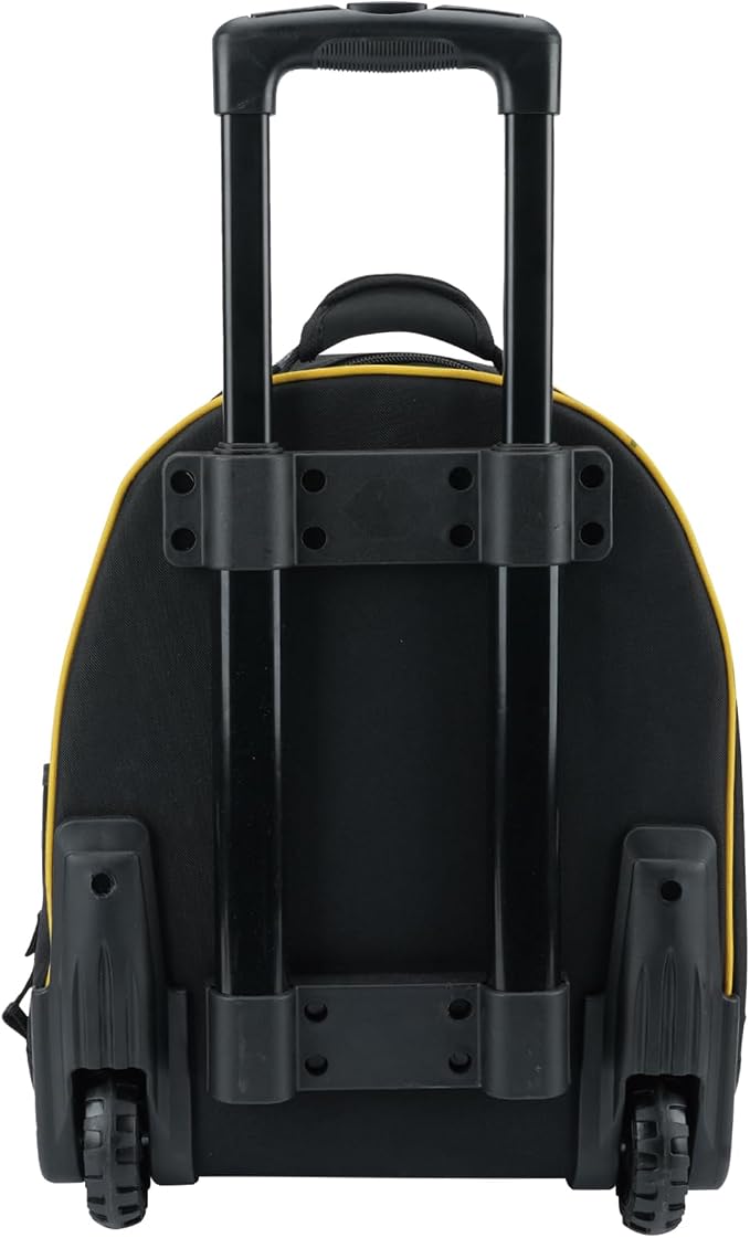 MELOTOUGH Rolling Tool Bag with Telescoping Handle 35 Pockets Wheeled Electrician Backpack Tool Bag For Men,Water Resistant Tool Storage Organizer Including Laptop Sleeve (Yellow)