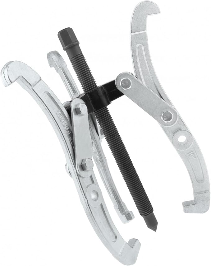 ChgImposs 10 Inch 3-Jaw Gear Puller, 2 Jaw 3 Jaw Puller for Pulley Gears Bearings and Flywheels, Heavy Duty Pulley Puller with Reversible Jaws, High Carbon Steel Removal Tool Bearing Puller Tool
