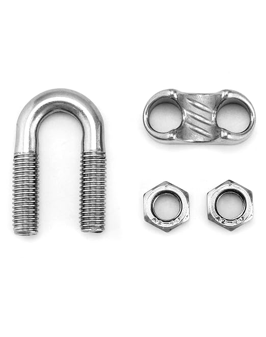 QWORK 1/2" Wire Rope Clamp Clip M12, 20 Pack Large U Bolt Saddle Guy Fastener, 304 Stainless Steel Fastener Cable Clamps, Connect 2 Layers of Wire to Form a Loop