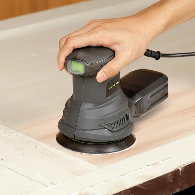 GALAX PRO 2.5A Rotary Orbital Sander, 300W Electric Orbital Sander with 6 Various Speeds 6000-13000RPM,4.9-Inch with 20PCS Sandpapers,1 dust canister,Fit for Woodworking, Sanding, Polishing