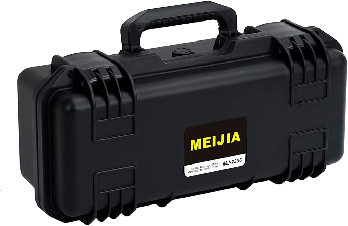 MEIJIA Premium Waterproof Hard Camera Case,Hard Case with customizable fit foam,Full Protection with Light&Convenient Design,Elegant Black (18.3"x8.4"x6.7")