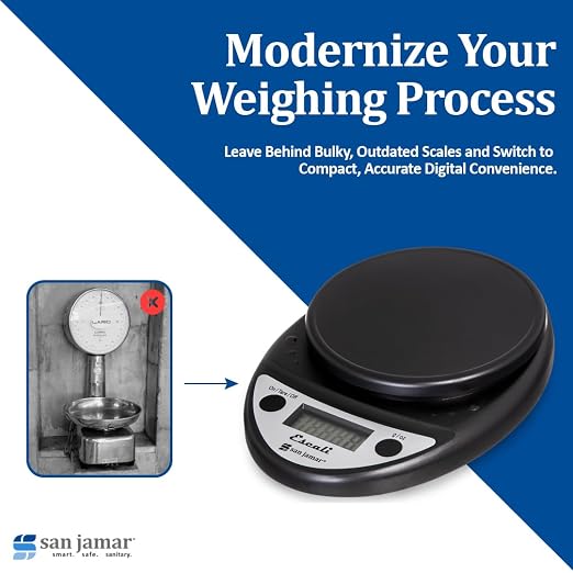 San Jamar Escali Primo NSF Listed Digital Scale, 11 lb/5 kg, Black (SCDGP11BK)