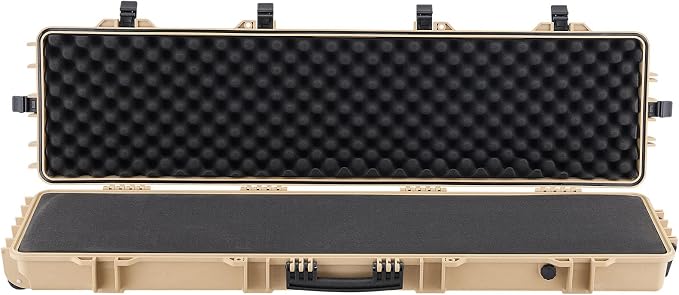 VEVOR Rifle Case, Rifle Hard Case with 4 Layers Fully-protective Foams, Lockable Hard Gun Case with Wheels, IP67 Waterproof & Crushproof, for Rifles or Shotguns