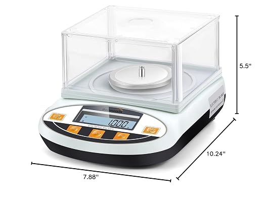 Bonvoisin Analytical Balance 500 gram x 0.001g High Precision Lab Scale Accurate Scientific Laboratory Electronic Scale 1 Milligram Digital Jewelry Weighing Scale with Windshield (500g, 0.001g)