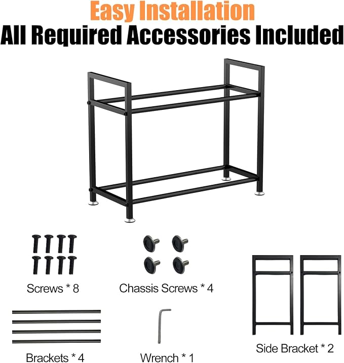 3D Printer Filament Rack Desktop, 2-Tier Metal Spool Holder Organizer | Heavy Duty 3D Filament Storage Rack for 3D Printing PLA/ABS/TPU Filaments, for Home, Office, Workshop, Studio