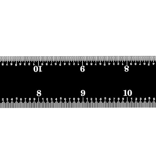 PEC Tools 18" Rigid Metal Ruler, Made from Premium Stainless Steel with Black Chrome Finish, 16R Graduation (1/32", 1/64", 1/50", 1/100"), Easy to Read Machinst Rule for Professionals, Made in USA