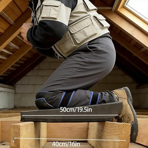 Crawler Climber Knee Pads, Self-Supporting Kneepads for Attic Crawling, Adjustable Foam Support Pads for Joist Spacing Navigation, Lightweight Work Knee Protectors with Wrap Straps