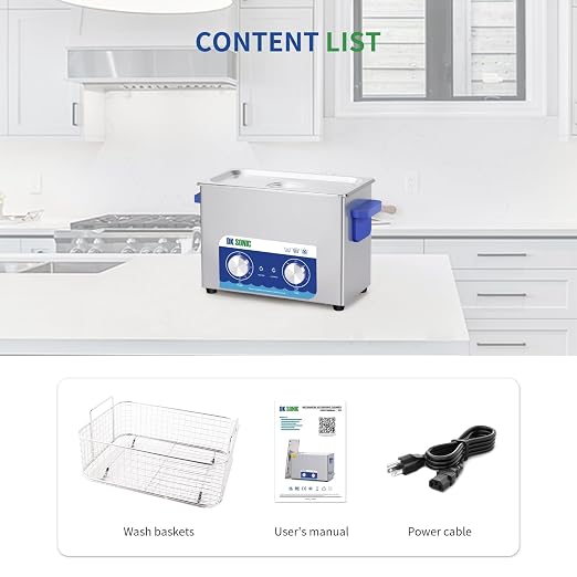 DK SONIC Ultrasonic Cleaner,4L 120W Ultrasonic Jewelry Cleaner with Heater& Mechanical Timer,Sonic Cleaner for Cleaning Jewelry,Eyeglasses,Coins(Include Basket)