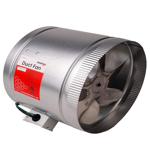 DiversiTech 625-AF10 Duct Fan, HVAC Exhaust Ventilation, Improved Airflow, Temperature Regulation, Easy Installation,10”, 650 CFM, 60W