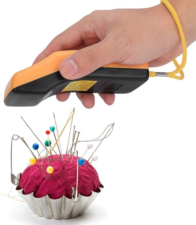 Universal Needle Detective Handheld Metal Detector | Needle Detection High Accuracy Needle Scanner Metal Detector Sound Alarm with Test Card, Orange