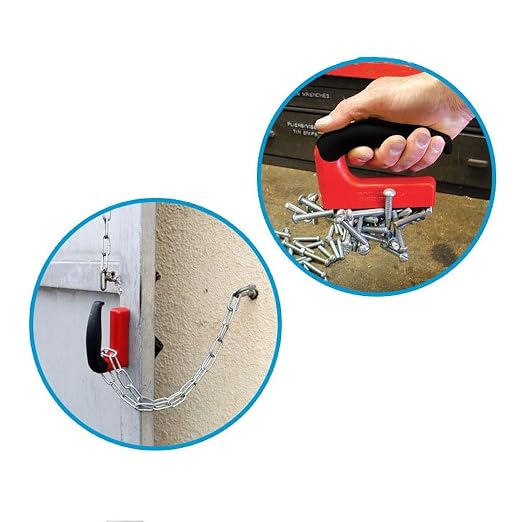 Heavy Duty Magnet with Rubber Ergonomic Handle, Powerful Magnetic Manual Pickup Tool for Lifting Metal Objects, Iron Plates, Doors (160Lbs)