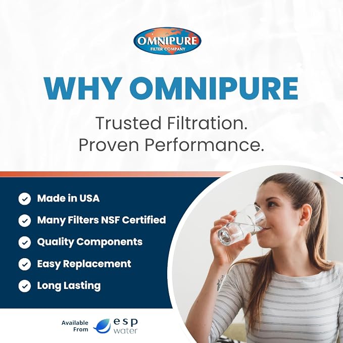 Omnipure Q5672-50FC RO Membrane – 50 GPD Element with Flow Control for PuROTwist 4000 and PT 3000 Reverse Osmosis Systems, Easy to Install, Thin Film Membrane for Reverse Osmosis Filtration