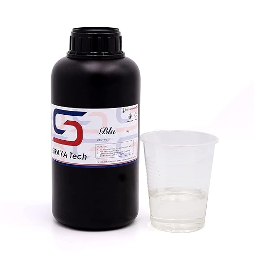 Siraya Tech Blu 3D Printer Tough Resin with High Toughness Resolution Strong and Precise 3D Printing 405nm UV-Curing Rapid Resin for LCD DLP 8K 3D Printer (1kg, Clear V2)
