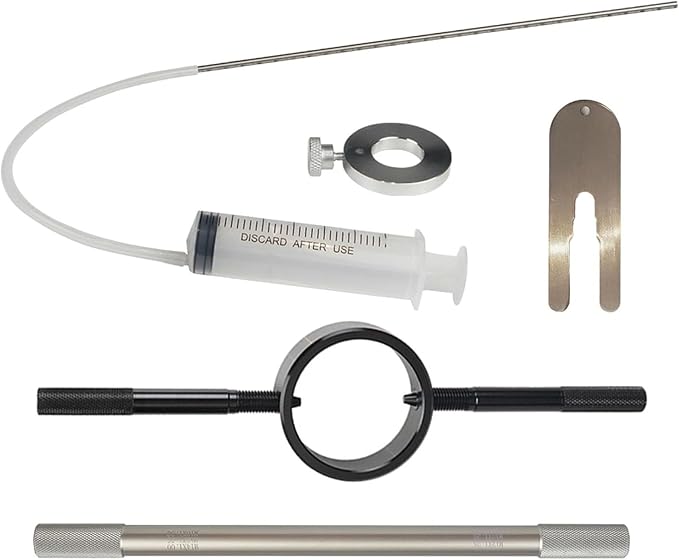 Motorcycle Fork Service Tool Kit 3-in-1, Fork Oil Level Tool, Fork Spring Compressor and Damper Rod Bleed Tool