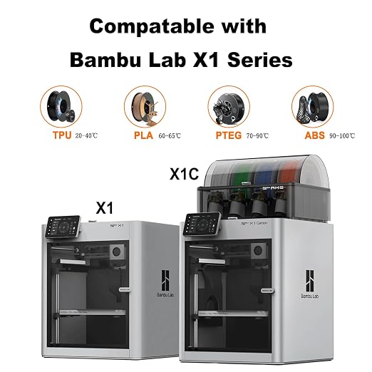 0.4mm Hardened Steel Complete Hotend Nozzle Kit for Bambu Lab X1 X1C, All-Metal Integrated Design 300℃ High-Temperature Print Head with Fan,Thermistor,Ceramic Heater