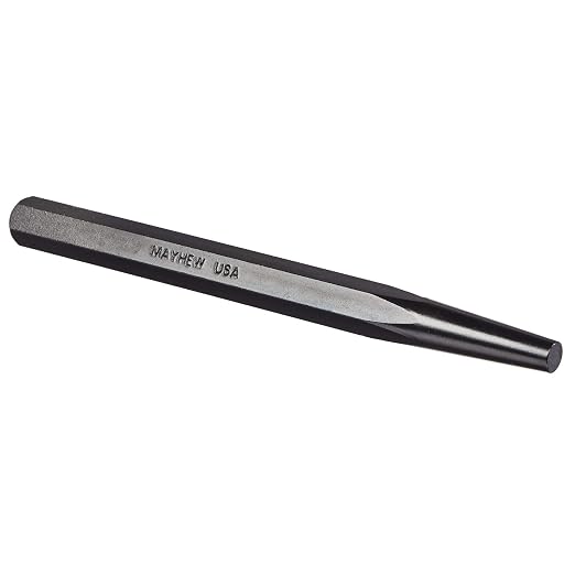 Mayhew Tools 70002 Solid Punch, 3/16", Shot Blast Finish