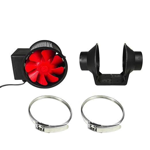 Upgrade Speed Control 3 Inch Inline Booster Duct Fan kit High Flow Greenhouse Ventilation Fan, Low Noise Level for Efficient Smoke&Odor Extraction for 3D Printer, Laser Engraver, Kitchen Bathroom
